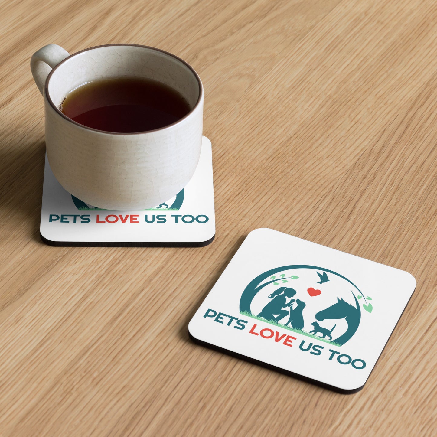 Pets Love Us Too Cork-Back Coaster *Member cost $8.00*